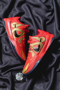 #H12纯原官网 科比5 ZK5 Nike Kobe 5 Protro “Year of the Mamba” 红金色 红蛇 低帮 篮球鞋 HF5182-600