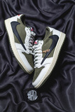 #H12纯原官网 TS AJ1 Travis Scott x Jordan Air Jordan 1 Low OG “Medium Olive” 反转橄榄绿 倒钩8.0 米绿 DM7866-200