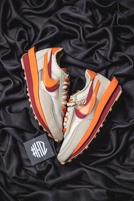 H12纯原 CLOT x Sacai x LDWaffle "Net Orange Blaze" 米橙配色