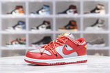 H12纯原 Off-White x Nike Dunk Low 联名 白红配色