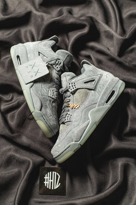 #H12纯原 AJ4 Jordan Air Jordan 4 Retro kaws 灰色 灰麂皮 篮球鞋 930155-003