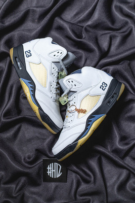 #H12纯原 A MA MANIÉRE x Air Jordan 5 “Photon Dust” 白蓝 &nbsp;AMM AJ5 篮球鞋 FZ5758-004