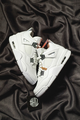 #H12纯原 AJ4 Jordan Air Jordan 4 retro pure money 银扣 纯白 白猫 2017年版 308497-100