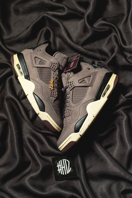 #H12纯原 AJ4 A Ma Maniére x Air Jordan 4 Retro “Violet Ore” 潮流复古篮球鞋 酒红色 DV6773-220