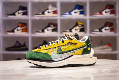 H12纯原 Sacai x VaporWaffle 'Tour yellow' 黄绿配色