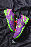 H12纯原官网 NK ZOOM KOBE 6 "Cheetah" 紫绿 塔克PE 低帮实战篮球鞋