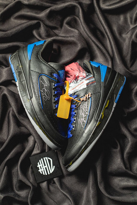 H12纯原 OW AJ2 Off-White x Air Jordan 2 Retro Low SP Black and Varsity Royal 黑蓝 解构