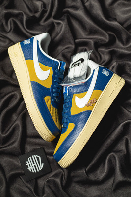 H12纯原 Undefeated x NK Air Force 1 Low &nbsp;SP "5 On lt"蓝黄 鳄鱼纹