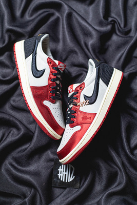 #H12纯原 AJ1 Trophy Room x Jordan Air Jordan 1 Low OG “Away” 白黑红 乔丹之子联名 FN0432-100