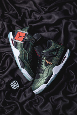 H12纯原 AJ4 Air Jordan 4 &nbsp;"Green laser" 水晶大底 黑绿镭射